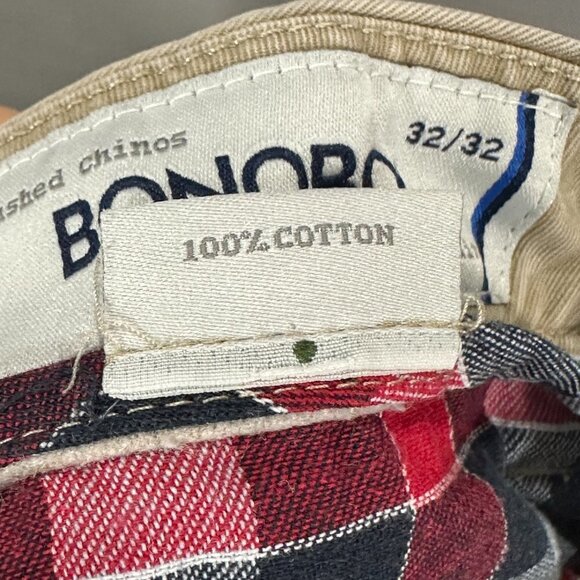 Bonobos Pants Mens 32 Straight Fit Washed Chino Beige Cotton Straight Leg Pocket - Picture 11 of 11